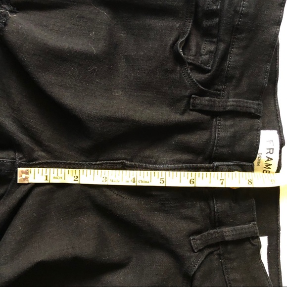 FRAME Black Denim Ripped 26 Le Skinny Film Noir - Picture 13 of 15